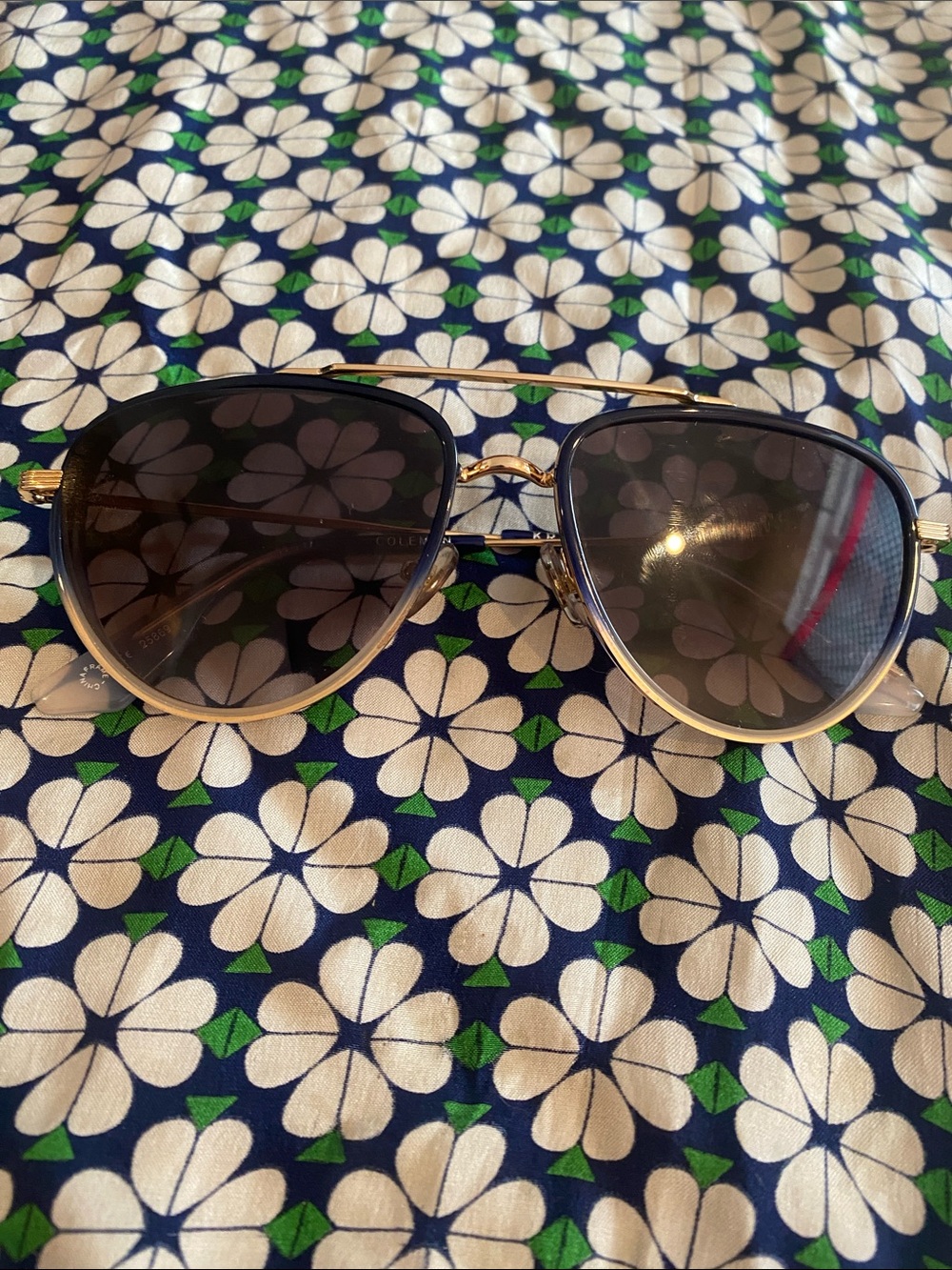 KREWE Navy and Gold Aviator Sunglasses made in New Orleans